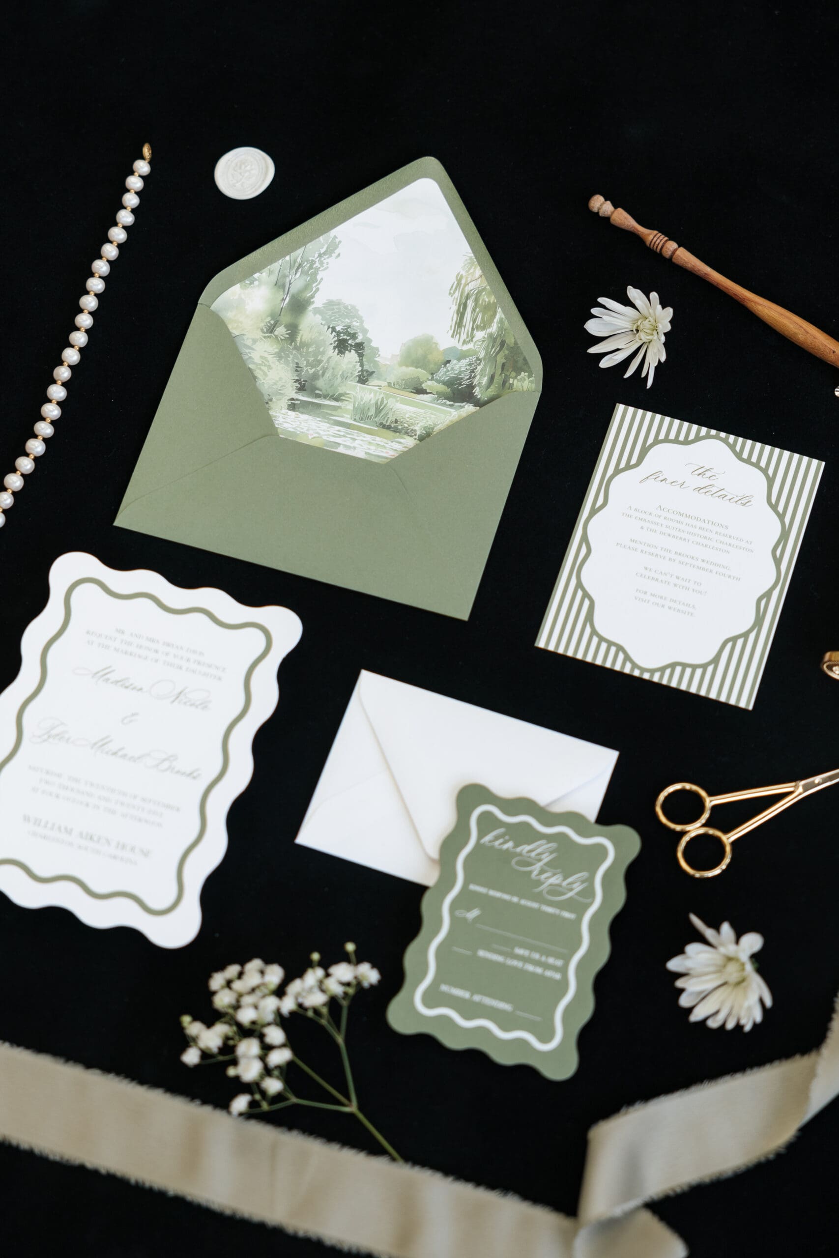 Coastal Sage Wedding Invitations